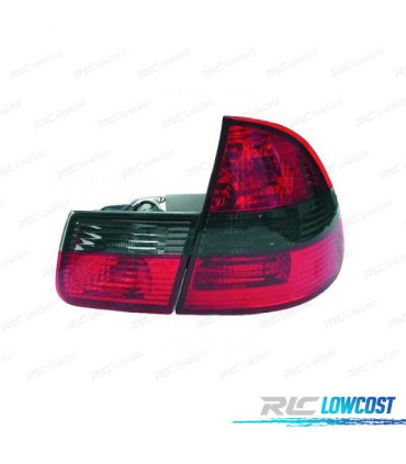 FAROLINS TRASEIROS BMW E46 TOURING 98-05 VERMELHO PRETO