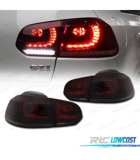FAROLINS TRASEIROS LED VOLKSWAGEN VW GOLF 6 MK VI 08-12 VERMELHO ESCURECIDO