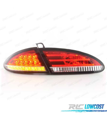 FAROLINS TRASEIROS LED SEAT LEON 1P 04-09 VERMELHO CROMADO