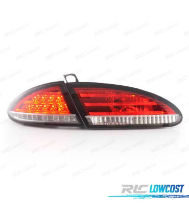 FAROLINS TRASEIROS LED SEAT LEON 1P 04-09 VERMELHO CROMADO