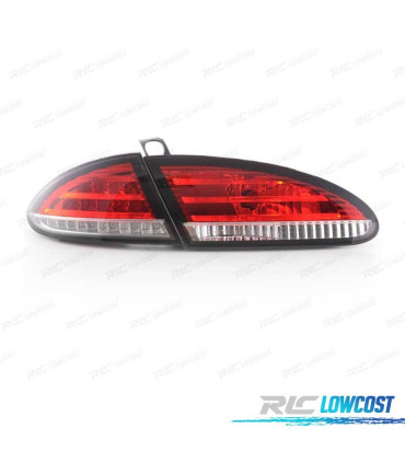 FAROLINS TRASEIROS LED SEAT LEON 1P 04-09 VERMELHO CROMADO