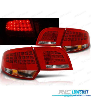 PILOTOS AUDI A3 8PA SPORTBACK 04-08 LED VERMELHO CROMADO