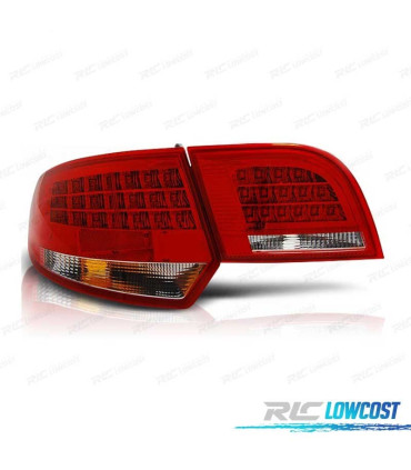 PILOTOS AUDI A3 8PA SPORTBACK 04-08 LED VERMELHO CROMADO