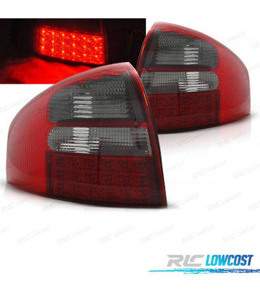 FAROLINS TRASEIROS LED PARA AUDI A6 4B 97-04 VERMELHO ESCURECIDOS