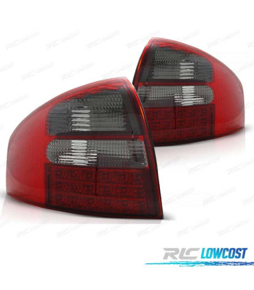 FAROLINS TRASEIROS LED PARA AUDI A6 4B 97-04 VERMELHO ESCURECIDOS