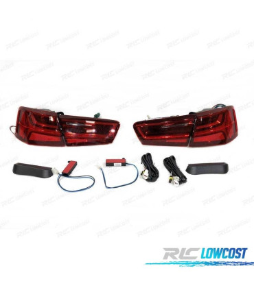 FAROLINS TRASEIROS LED AUDI A6 C7 11-14 VERMELHO