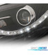 FARÓIS COM LUZ DIURNA LED AUDI A4 B7 04-07 FUNDO PRETO