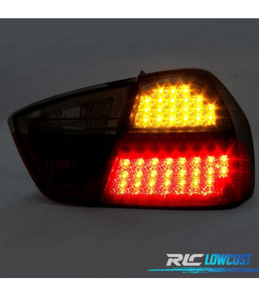 FAROLINS TRASEIROS BMW E90 05-08 LED VERMELHO FUMADO