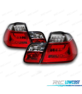 FAROLINS TRASEIROS BMW E46 01-05 LED VERMELHO CROMADO LOOK CELIS