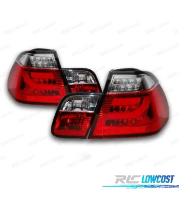 FAROLINS TRASEIROS BMW E46 01-05 LED VERMELHO CROMADO LOOK CELIS