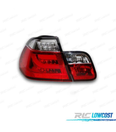 FAROLINS TRASEIROS BMW E46 01-05 LED VERMELHO CROMADO LOOK CELIS