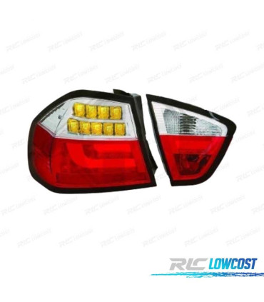 PILOTOS BMW E90 05-08 LED VERMELHO CROMADO