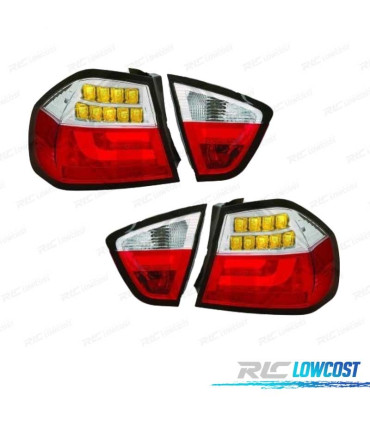 PILOTOS BMW E90 05-08 LED VERMELHO CROMADO