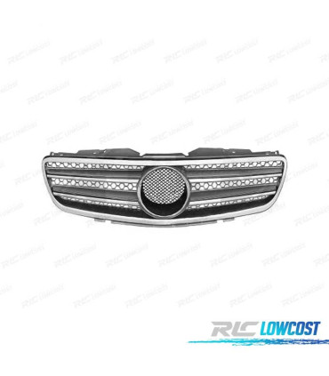 GRELHA FRONTAL SPORT AMG MERCEDES SL R230 01-12 CROMADA PRATA