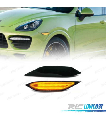 PISCAS LATERAIS PARA PORSCHE CAYENNE 11-14 LED DINÂMICO FUMADO