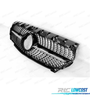 GRELHA FRONTAL MERCEDES CLA C117 16-19 LOOK GT DIAMANTE PRETO