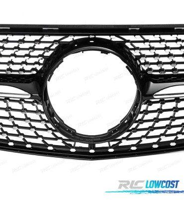 GRELHA FRONTAL MERCEDES CLASE A W176 16-18 PRETO CROMADO LOOK DIAMOND