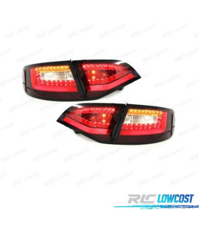 FAROLINS LED DINAMICO AUDI A4 B8 09-13 AVANT VERMELHO FUMADO CARDNA TUBELIGHT