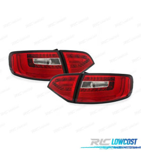CONJUNTO DE LUZES TRASEIRAS PARA AUDI A4 8K B8 AVANT LED DINÂMICOS VERMELHOS TRANSPARENTES