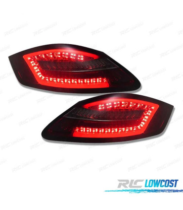 FAROLINS TRASEIROS PARA PORSCHE BOXSTER 987 05-08 LIGHT BAR DINAMIC FUNDO VERMELHO FUMADO