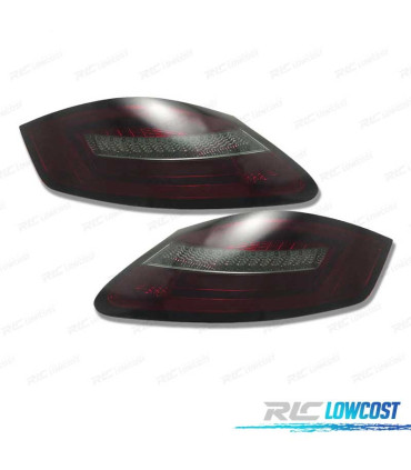 FAROLINS TRASEIROS PARA PORSCHE BOXSTER 987 05-08 LIGHT BAR DINAMIC FUNDO VERMELHO FUMADO