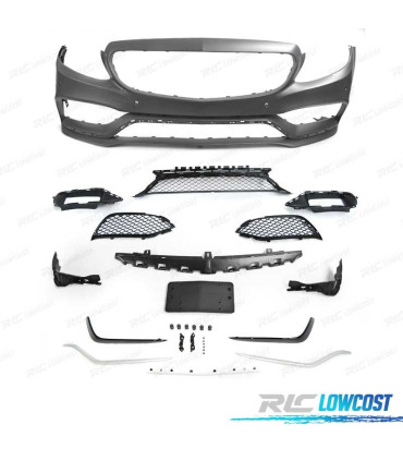 PARA-CHOQUES FRONTAL MERCEDES C W205 14-18 LOOK AMG C63 PRATEADO PDC