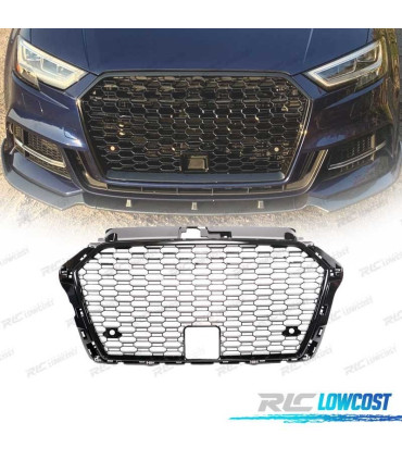 GRELHA AUDI A3 8V 17-19 PRETO BRILHANTE ACC LOOK RS3