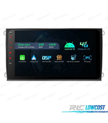 AUTO RADIO GPS ANDROID 12 PARA PORSCHE CAYENNE 03-10 9" USB GPS TACTIL HD