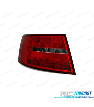 FAROLINS TRASEIROS LED AUDI A6 4F 04-08 VERMELHO ESCURECIDO