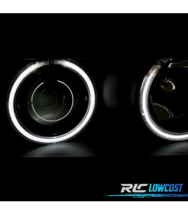 FARÓIS FRENTE ANGEL EYES CCFL PARA BMW SERIE 3 E36 COUPE + CABRIO 92-99 FUNDO PRETO