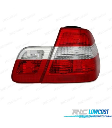 FAROLINS TRASEIROS BMW E46 01-05 VERMELHO BRANCO