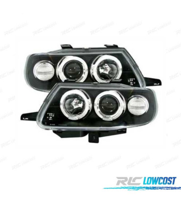 FARÓIS FRENTE ANGEL EYES CITROEN SAXO 96-99 FUNDO PRETO