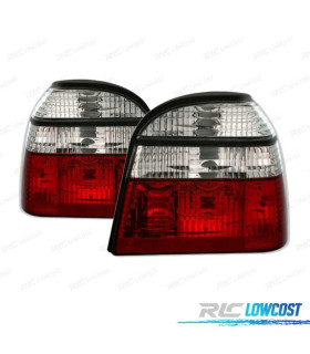 FAROLINS TRASEIROS GOLF3 MK III 91-97 VERMELHO BRANCO