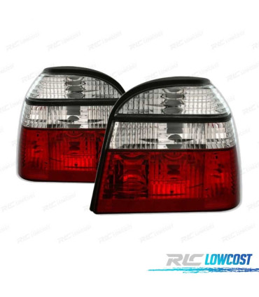 FAROLINS TRASEIROS GOLF3 MK III 91-97 VERMELHO BRANCO