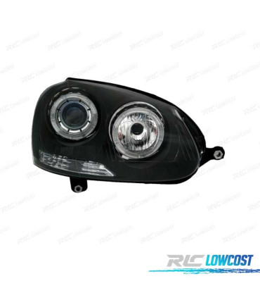 FARÓIS VOLKSWAGEN VW GOLF 5 03-08 ANGEL EYES FUNDO NEGRO