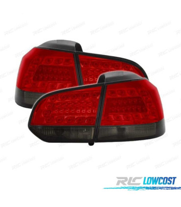 FAROLINS TRASEIROS LED PARA VOLKSWAGEN VW GOLF 6 MK VI 08-12 VERMELHO CINZA