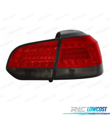 FAROLINS TRASEIROS LED PARA VOLKSWAGEN VW GOLF 6 MK VI 08-12 VERMELHO CINZA