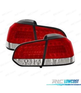 FAROLINS TRASEIROS LED PARA VOLKSWAGEN VW GOLF 6 MK VI 08-12 VERMELHO BRANCO
