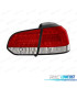 FAROLINS TRASEIROS LED PARA VOLKSWAGEN VW GOLF 6 MK VI 08-12 VERMELHO BRANCO