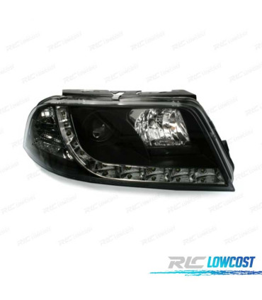 FARÓIS FRENTE LUZ DIURNA PARA VOLKSWAGEN VW PASSAT3BG 00-05 FUNDO PRETO