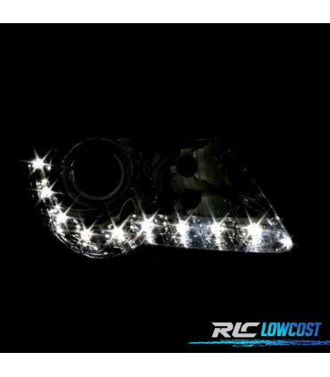 FARÓIS FRENTE LUZ DIURNA LED PARA VOLKSWAGEN VW PASSAT 3C,05-10 FUNDO CROMADO