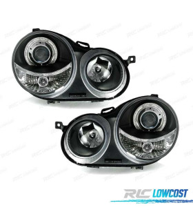 FARÓIS VOLKSWAGEN VW POLO 9N 01-05 ANGEL EYES FUNDO NEGRO