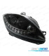 FARÓIS FRONTAIS PARA SEAT LEON 1P ALTEA TOLEDO 5P 04-09 LUZ DIURNA LED FUNDO PRETO