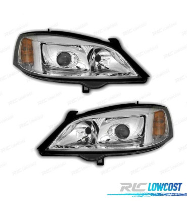 FARÓIS XENON OPEL ASTRA G 97-04 FUNDO CROMADO