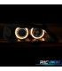 FARÓIS FRONTAIS ANGEL EYES PARA OPEL ASTRA G FUNDO PRETO H7-H7