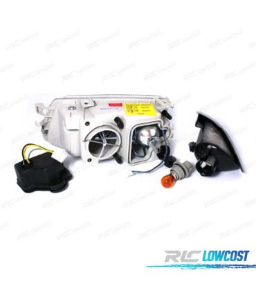 FARÓIS FRONTAIS ANGEL EYES PARA OPEL ASTRA F FUNDO PRETO H1-H7