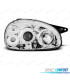 FARÓIS FRONTAIS ANGEL EYES PARA OPEL CORSA B,93-00 FUNDO CROMADO ELEC.