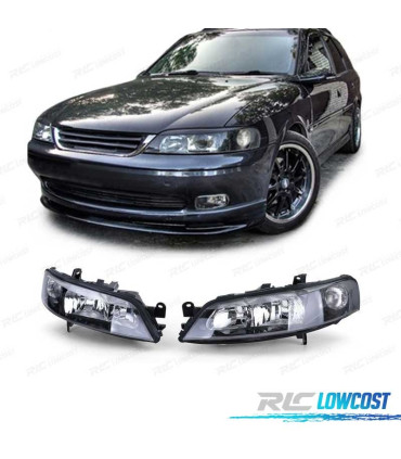 FARÓIS FRONTAIS PARA OPEL VECTRA B 99-02 FUNDO PRETO