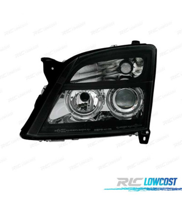 FARÓIS FRONTAIS ANGEL EYES OPEL VECTRA C 02-05 E OPEL SIGNUM 03-05 PRETO