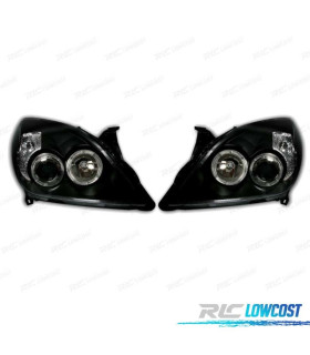 FARÓIS FRONTAIS ANGEL EYES PARA OPEL VECTRA C 05-08 E OPEL SIGNUM 05-08 FUNDO PRETO